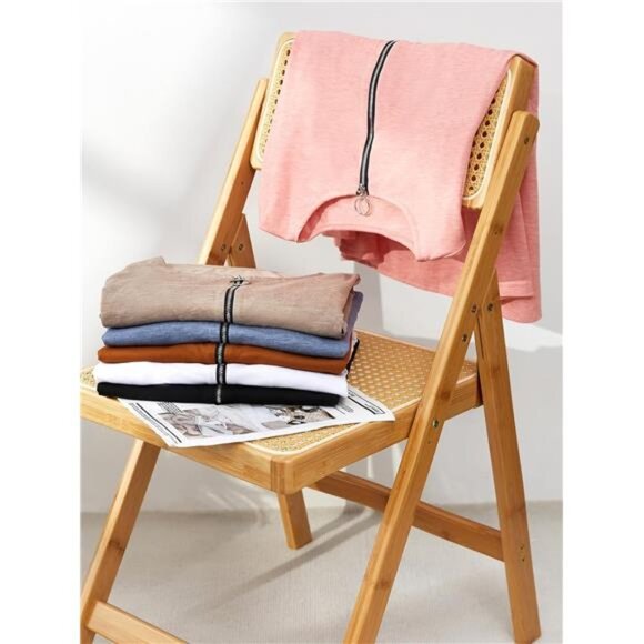 COPY - Women's Casual Long Sleeve Tunic Shirt Round Neck with Button Side Blouse - Picture 5 of 7